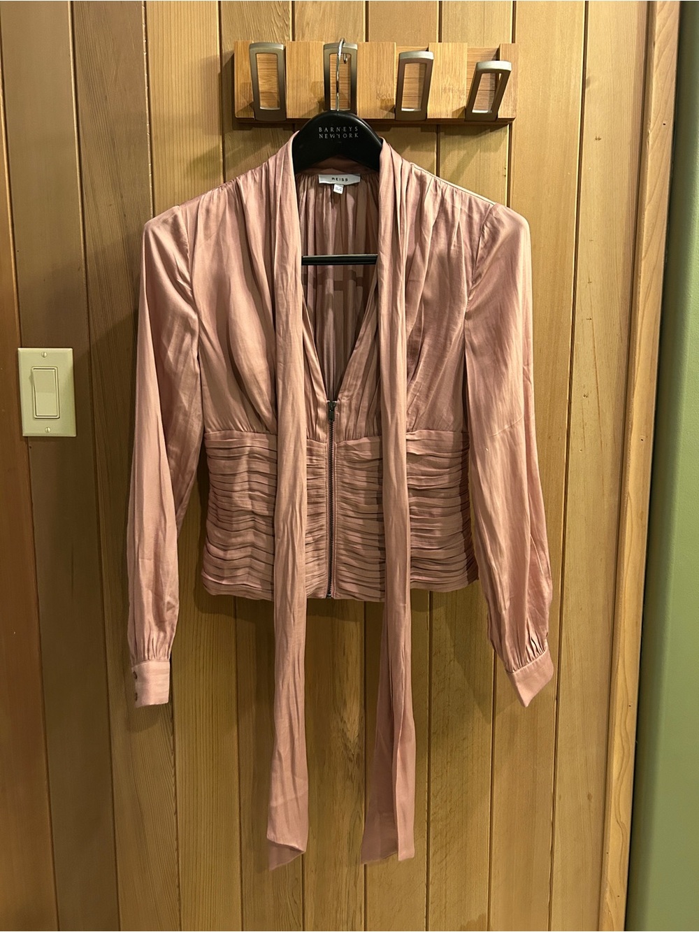 Reiss Women's Dusty Rose Tie-Neck Jacket